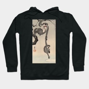 Monkey and Moon by Ohara Koson Hoodie